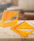 POWERTEC orange plastic center finder tools, 2-pack for 8in square/round/octagon and 5-3/4in hexagon dowel drilling