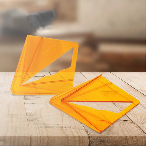POWERTEC orange plastic center finder tools, 2-pack for 8in square/round/octagon and 5-3/4in hexagon dowel drilling