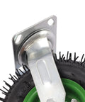 Heavy Duty Pneumatic Caster Wheels 8 Inch Air Tires Smooth As Butter Industrial Casters close-up view of galvanized steel and rubber tire.