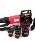 Heavy Duty Portable Electric Pipe Threader Machine With Six Cast Iron Dies handles half to two inch NPT pipes, red and black design.