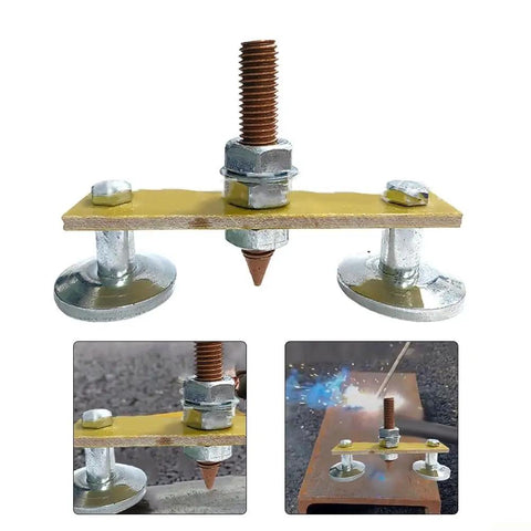 Heavy Duty Welding Ground Clamp With N35 Double Magnet Head Delivers Insane 30kg Suction Power For Rock Solid Grip On Flat Or Curved Metal Tables Poles And Workpieces Perfect Stable Earth Clip For Mig And Tig Welding Pros A, showing strong magnet base and bolt construction.