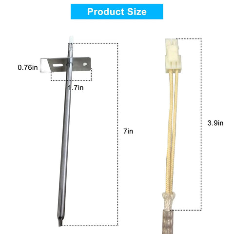 Oven Temperature Sensor Thermistor Replacement For Electric Ovens Beefed Up Temperature Control Direct Replacement W10833885, 7in probe