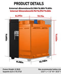 Product dimensions of Premium Stainless Steel Battery Box For Group 27 Marine Boat And Rv Trailer, showing size and specifications.