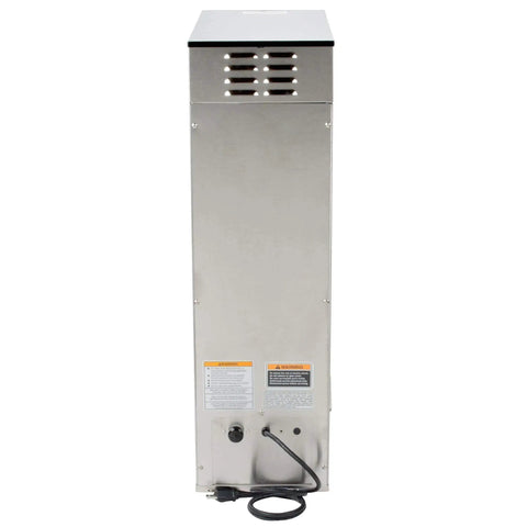 Rear view of TB3Q 3 Gallon Iced Tea Brewer With Real Tea Leaves, Quickbrew For Faster Brews, commercial grade with power cable.