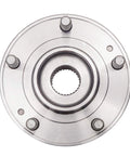 Front view of 5 stud hub, front or rear AWD wheel bearing and hub assembly for 2007 to 2014 Hyundai Santa Fe, 2007 to 2012 Veracruz