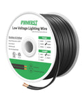 Low Voltage Landscape Wire 14/2 For Outdoor Lighting, 200 Feet Black Cable, Direct Burial Rated, spool and wire detail