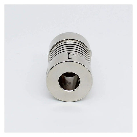 Rock Solid Flexible Shaft Coupler For Motor And Rotary Encoder Zinc Alloy Jaw Kit with 6mm to 10mm bore, front view.