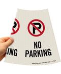 No Parking Reflective Cone Sleeve 6-Pack Turns Any Cone Into A Portable Sign With 360 Degree Visibility And 3-Side Print