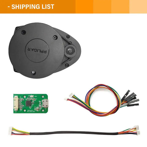RPLIDAR A1M8 2D 360 Degree LIDAR Sensor For Robots, 12 Meter Range, with cables and circuit board for installation
