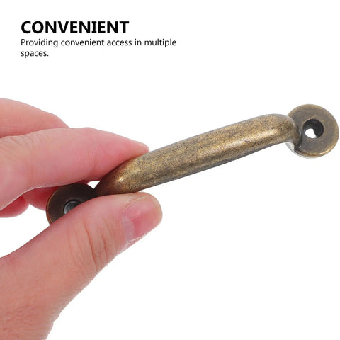 Person holding rustic bronze cabinet drawer pull showing durable metal and smooth finish, focus keyword: Rustic Bronze Cabinet Drawer Pulls 6 Pack Vintage Iron Wardrobe Handles For Kitchen Cupboard Hardware In Modern Home Furniture With Durable Metal Construction And Smooth Finish For Easy DIY Install