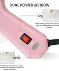 Full Size Dual Power Hot Glue Gun With 60W 100W Settings Preheats Fast For Pro Crafting DIY Jobs Includes 21 Glue Sticks And Storage Case Heavy Duty Pink, pink dual-temp glue gun