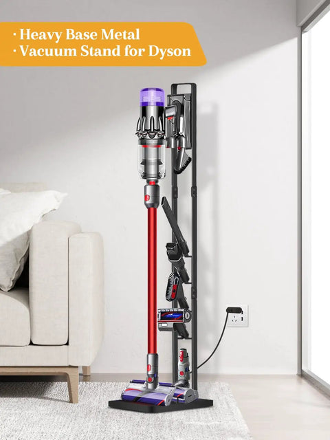 Dyson Vacuum Stand And Cordless Vacuum Accessory Organizer For V15 V11 V10 V8 V7 V6 And DC30 DC31 DC34 DC35 DC58 DC59 DC62 DC74 Heavy Duty Metal Storage Holder For Home Garage And Kitchen Black