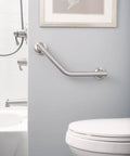 Brushed Nickel 16 Inch Angled Shower Grab Bar For Bathroom Safety, Heavy Duty 500 Lb Support When Mounted In Studs Or With SecureMounts