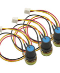 Three Pack B10K Knurled Shaft Linear Taper Rotary Potentiometer XH2.54 3P WH148 10K Potentiometer Single Turn Carbon Film