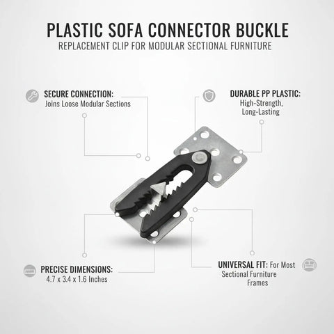 DIY Sofa Connector Clip For Modular Sectionals Plastic Furniture Buckle Replacement 4.7 x 3.4 x 1.6 Inches Display