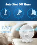 Kids Night Light With Remote And Timer, 360 Degree Rotation Projector on bedside, showing auto shut off timer feature