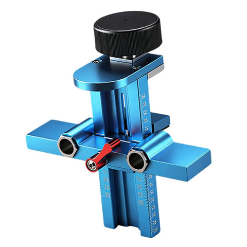 Zero Headache Cabinet Door And Drawer Alignment Jig Kit For Quick Woodworking Projects Adjustable Aluminum Fixture with red lock.