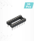 30 Piece DIP IC Socket Adapter Kit For Breadboard And PCB Projects 16 Pin Round Sockets 7.62mm Row Pitch 2.54mm