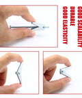 Close-up of 30 Pack 1/8 Inch Metal Toggle Bolts 1/8 By 2 Inch Galvanized Anchor Bolts in hand showing spring-wing design