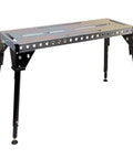 Built Rugged Foldable Welding And Fixturing Table Packing 500 Pound Capacity And Industry Standard Holes with adjustable legs.