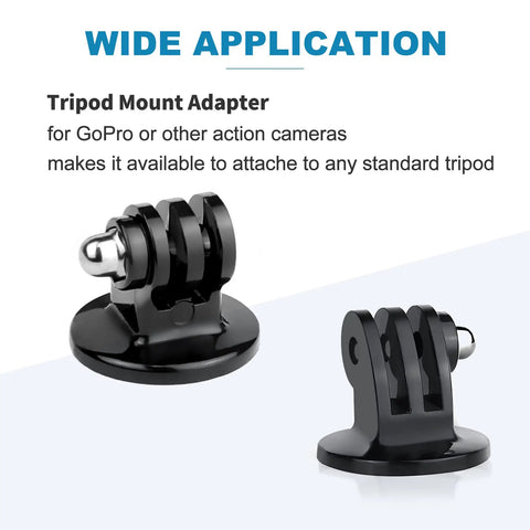 Heavy Duty 1/4-20 Thread Tripod Adapter For GoPro Action Cameras With Knockout Copper Screw Built Tough Against Rust Easy Monopod And Selfie Stick Hookup To Get Ya Shots Looking Flawless On Weekend Adventures - close-up view of dual mount adapter.