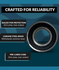 2 Pack Chrome Steel Sealed Ball Bearings 20x42x12mm For High RPM Performance Beefed Up Durability That Cuts Maintenance Reduces Replacements And Stands Up To Rough Conditions., chrome steel sealed ball bearing with dual seals