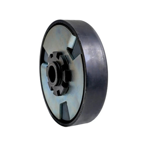 Top Notch Heavy Duty Centrifugal Clutch For Go Kart, 10 Tooth Sprocket With Bolt And Washer Kit, Knockout Steel Build For 65 HP Engines, round steel component.