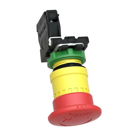 Red 22mm Emergency Stop Push Button Plastic Maintained Push Turn To Release Panel Mount Heavy Duty IP66