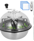 16 Inch Leaf Bowl Trimmer For Buds And Flowers With Upgraded Gears Four Edged Stainless Steel Blades Clear Dome Accessories