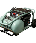 The Tank 8 Gallon Trolley Air Compressor with 225 PSI built for framing siding finish or roofing nailers, easy mobility on rugged tires