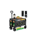 Heavy Duty Collapsible Wagon Cart With 31.5x17 Inch Tabletop, 500 Lb Capacity, All Terrain Folding Cart With Brakes And Swivel Wheels