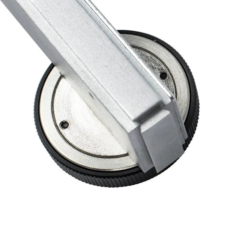 Close-up of Large Face Dial Test Indicator for Precision Machining with durable hard frame and shock proof gearing.