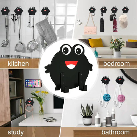 Adhesive Hooks 4 Pack Cute Frog Wall Hooks For Damage Free Hanging Aluminum Alloy Utility Hooks in kitchen, study, bedroom, bathroom