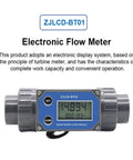 3 Inch Electronic LCD Display Flow Meter Turbine Flow Meter With NPN Output For Water In PVC Pipe Ideal For Farm And Garden Irrigation Easy Install Plug And Play Ready High Precision Around Half To One Percent Accuracy