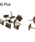 Hella Sharp Heavy Iron Bronze Upholstery Nails And Furniture Tacks Featuring Square Head Design For Antique Home Decor Sofa Backboards And Chairs 40 Count in a group.