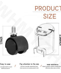 Self Cleaning Hose Tool And Four Pack Castor Wheels For Little Green HydroSteam Carpet Cleaners 3605 3618 3532 Replacement Part 1638909 Durable Castors For Stable Movement And Easy Installation shown with size specifications.