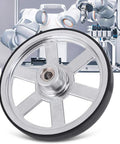Two Pack Metal Robot Wheels With Neoprene Tire Tread For Replacement Built Tough For Grippy Traction Durable Aluminum Construction