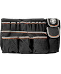 Front view of a Beefy Bucket Tool Bag That Fits A 5 Gallon Bucket With 45 Pockets And Chain Tether Double Layer Polyester Edges