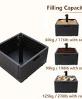 All In One Outdoor Umbrella Base With Rolling Wheels And Planter Box 176 Lb Heavy Duty Sand Fillable Workhorse in filling stages