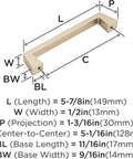 Diagram of Champagne Bronze Transitional Cabinet Drawer Pull For Cabinets And Furniture With Five And One Sixteenth Inch Center To Center Mounting