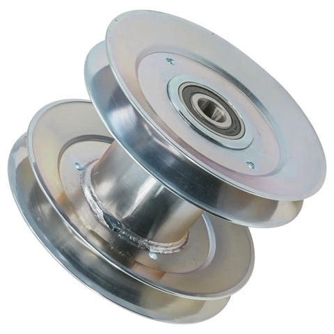 Top-Tier Universal Deck Drive Pulley Fits 42 Inch To 60 Inch Lawn Tractor Mowers As Direct Replacement For Am143388 Aftermarket Part, metal construction.