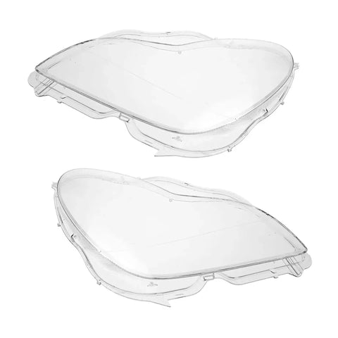 Mercedes Benz W219 CLS Headlight Covers Two Piece Front Left And Right Set With Crystal Clear Lens Shells