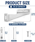 Ten Set Picture Hanging Kit For Wood Frames With Heavy Duty Self Leveling Sawtooth Hangers, Includes Wall Hooks, Nails And Screws For Quick Easy Wall Mounting, Slotted Holes For Balanced, Secure Frame Install. 30 lb, 20 hangers