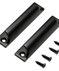 2 Pack Black Aluminum Alloy Modern Finger Pulls For Cabinets And Drawers 90mm (3.5 Inch) Overall Length With 76mm Center To Center Spacing
