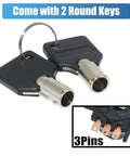 Ignition Starter Switch With Key For FXDWG Wide Glide Dyna And Softail Models showing two round keys with metal connectors