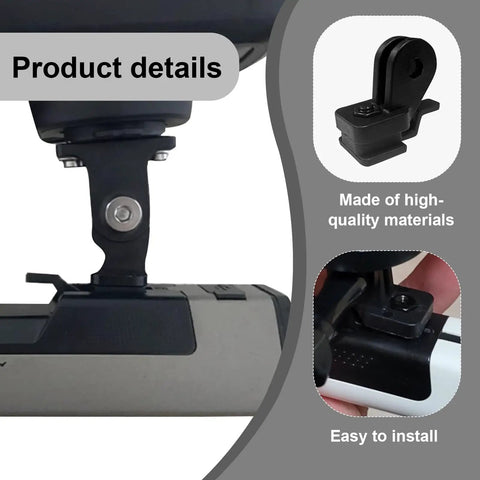Close-up of a bike light mount and flashlight holder for handlebar quick release universal adapter with secure fit.