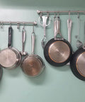 Kitchen Utensil Rack 2 Pack, 15.6 Inch Pots and Pans Hanging Rack Wall Mounted, 304 Stainless Steel Lid Cooking Utensil Hanger
