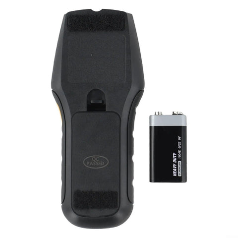 3-in-1 Wall Scanner Stud Finder for Wood Metal and Live Wire Detection, showing back view with battery for home renovation DIY projects.