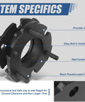 Solid 2 inch front suspension lift kit spacer made from steel with black powdercoated finish for Chevy Colorado GMC Canyon.
