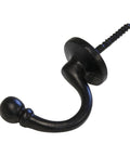 Solid As A Rock Cast Iron Twist Wall Hook Heavy Duty Single Arm Screw Mount With Matching Screws Top Shelf Small Space Game Changer For Rustic Farmhouse Decor, 1.7h x 2w inches